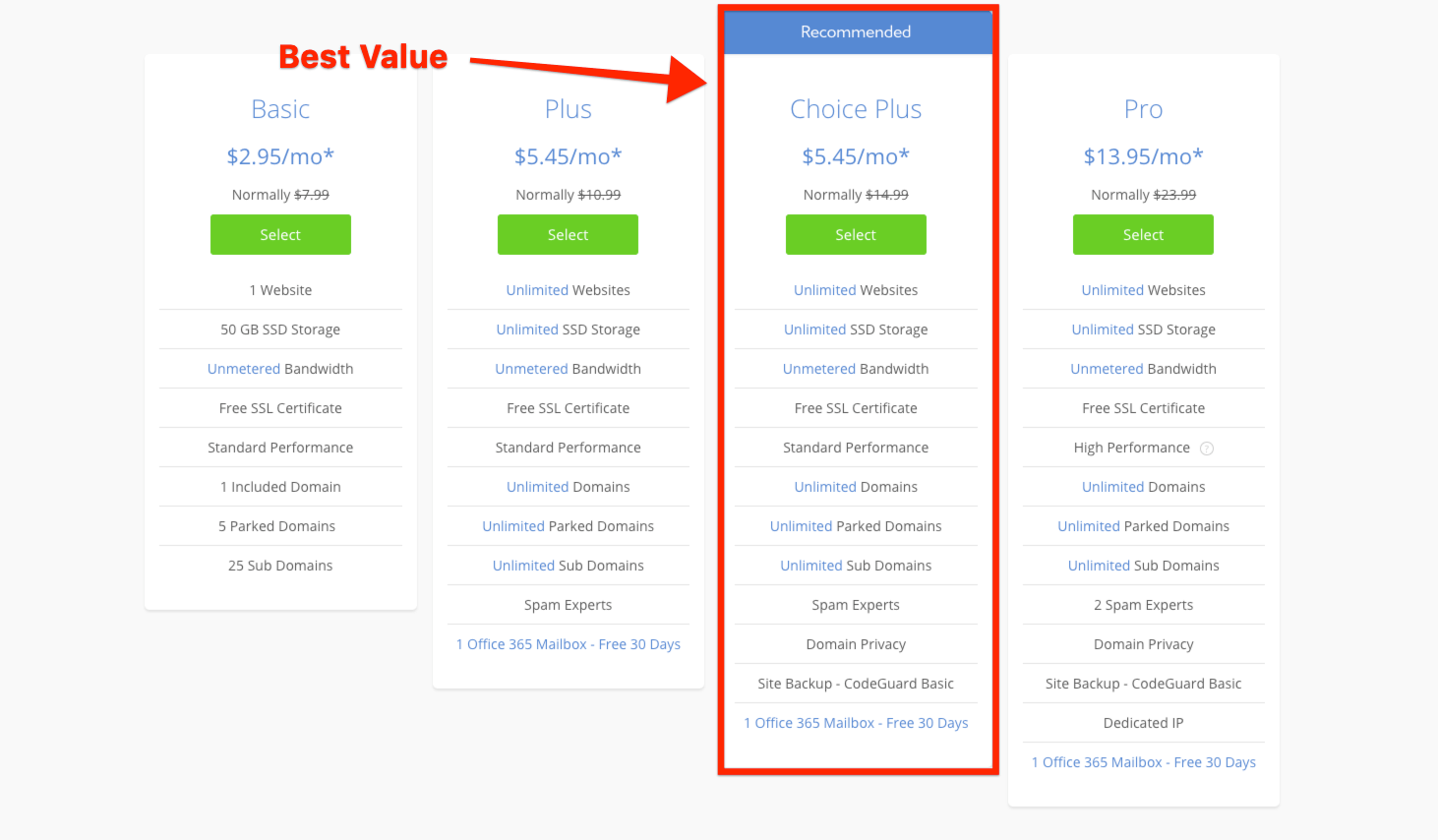 Pick your plan - best value